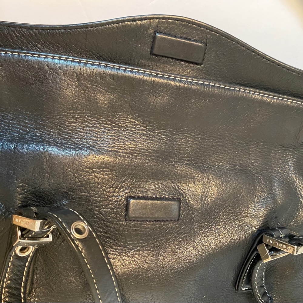 PERLINA SHOULDER BAG SATCHEL BLACK LEATHER 2 STRAP FLAP CLOSE - Picture 9 of 12